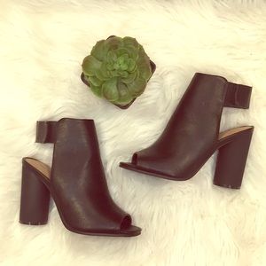 Call It Spring Black Peep Toe Slingback Bootie